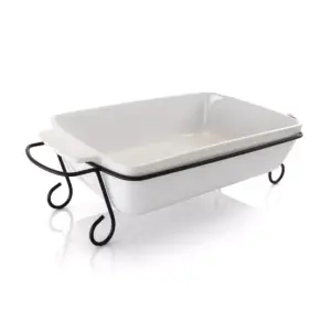 Gibson Elite 2pc Stoneware Rectangular Bakeware with Metal Rack