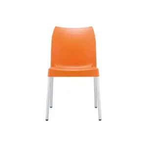 Vita Resin Outdoor Patio Dining Chair in Orange - Set of 2 - Compamia