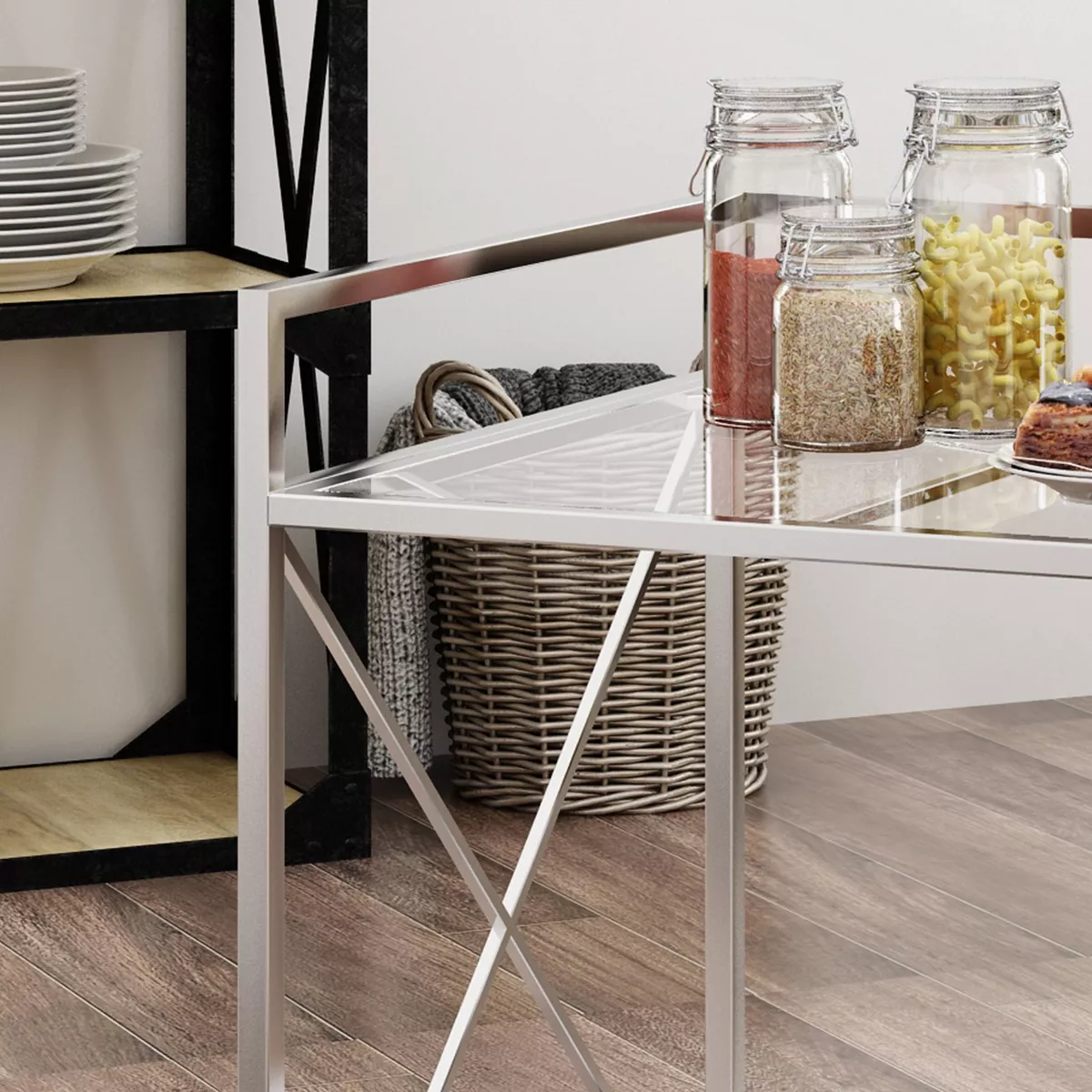 Ignatius Industrial Modern Bar Cart Silver - Christopher Knight Home