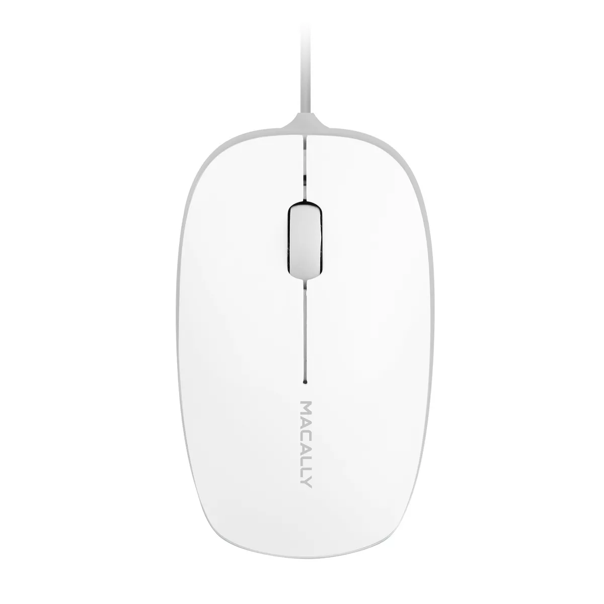 Macally Wired USB-A Optical Mouse With Smooth Soft Keys and Scroll Wheel