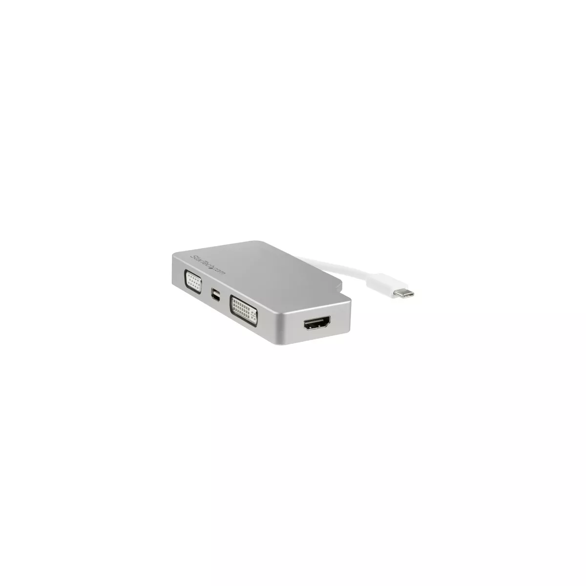 StarTech.com USB-C Multiport Video Adapter - 4-in-1 USB-C to DVI / HDMI / VGA / mDP Video Adapter - Silver- 4K 30 Hz - CDPVGDVHDMDP