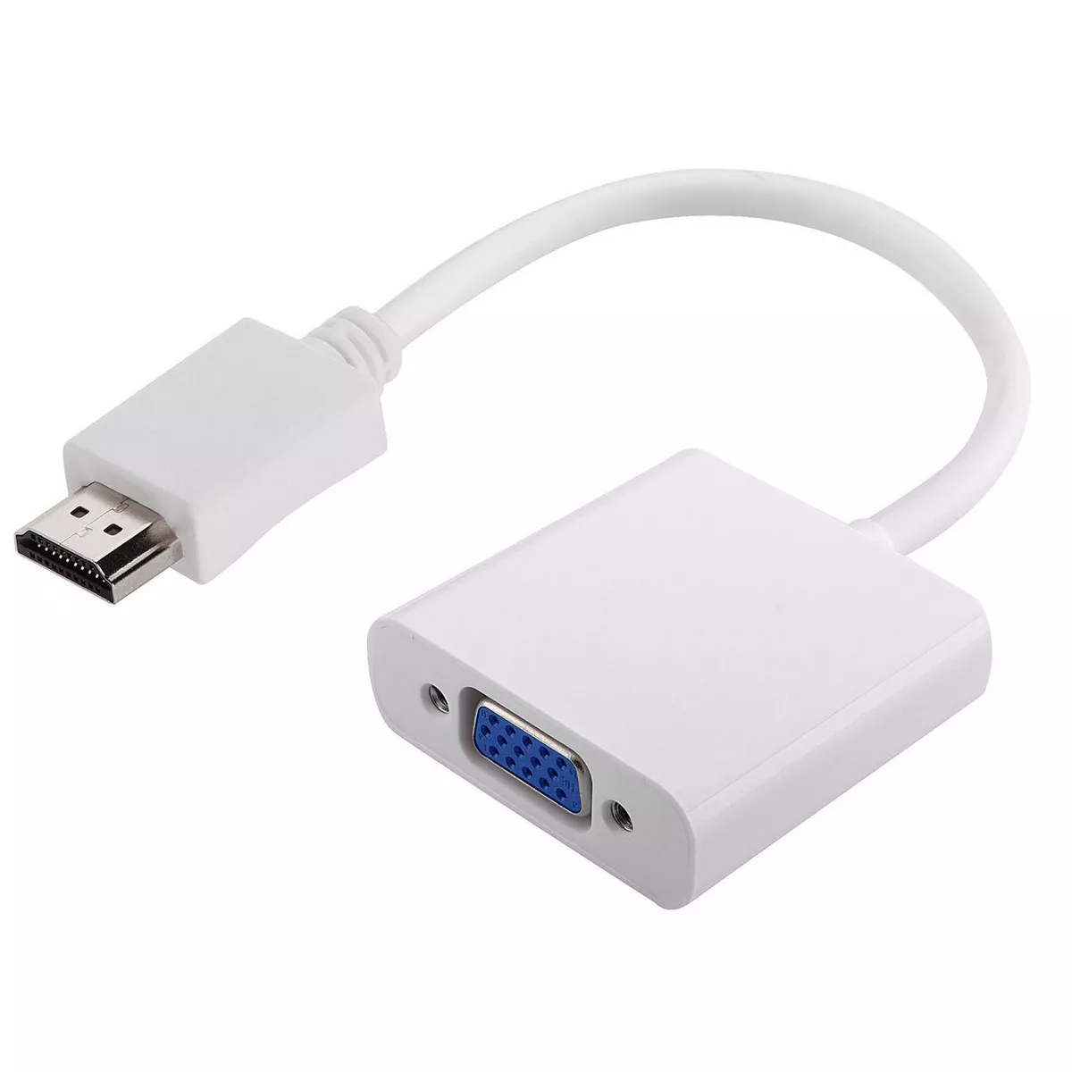 INSTEN 1080P HDMI Male to VGA Female Adapter, White