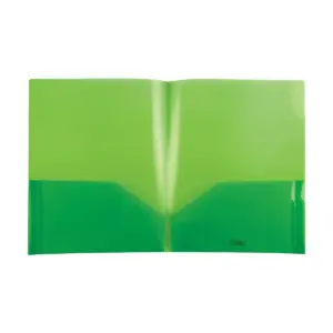 Staples Report Cover with 2 Pockets Plastic Green 26383 Each (26383)