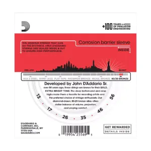 D'Addario EJ12-3D 80/20 Bronze Medium Acoustic Guitar Strings 3-Pack