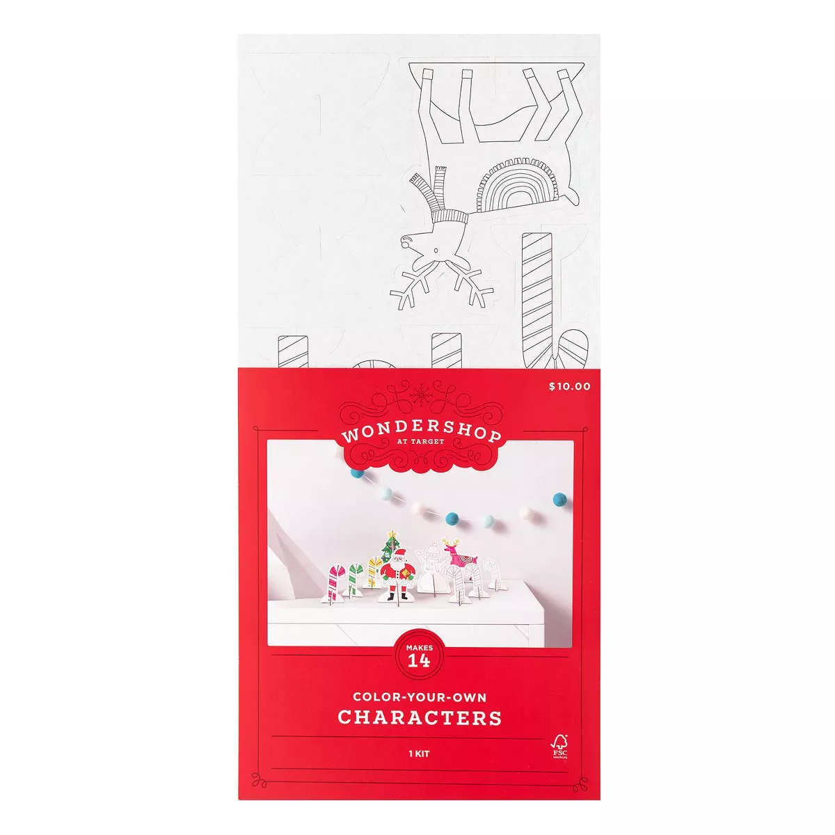 Color-Your-Own Corrugate Holiday Characters Kit - Wondershop™