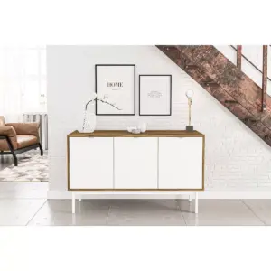 Sienna Sideboard Walnut and White - Chique