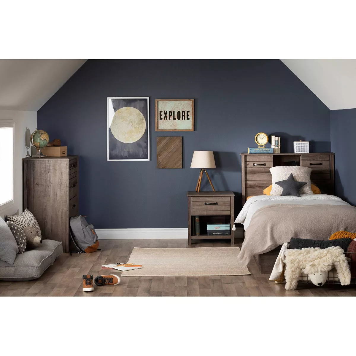 Ulysses 1-Drawer Nightstand Fall Oak - South Shore