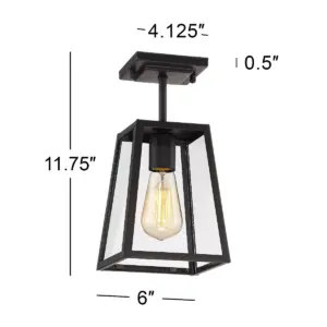 John Timberland Modern Outdoor Ceiling Light Fixture Mystic Black 6