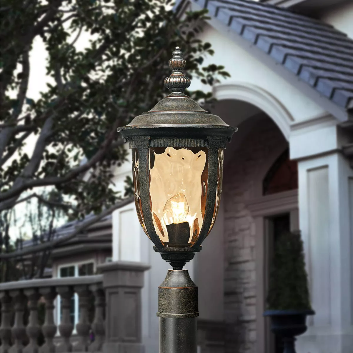 John Timberland Modern Outdoor Post Light with Pole Veranda Bronze 103