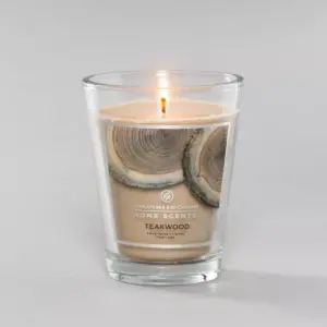 11.5oz Lidded Glass Jar Candle Teakwood - Home Scents By Chesapeake Bay Candle