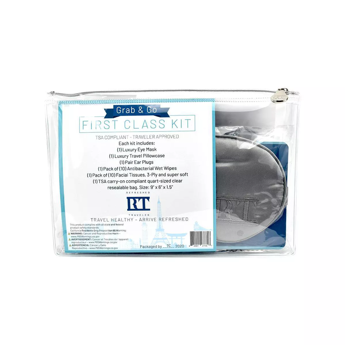 Refreshed Traveler Grab & Go First Class Travel Kit