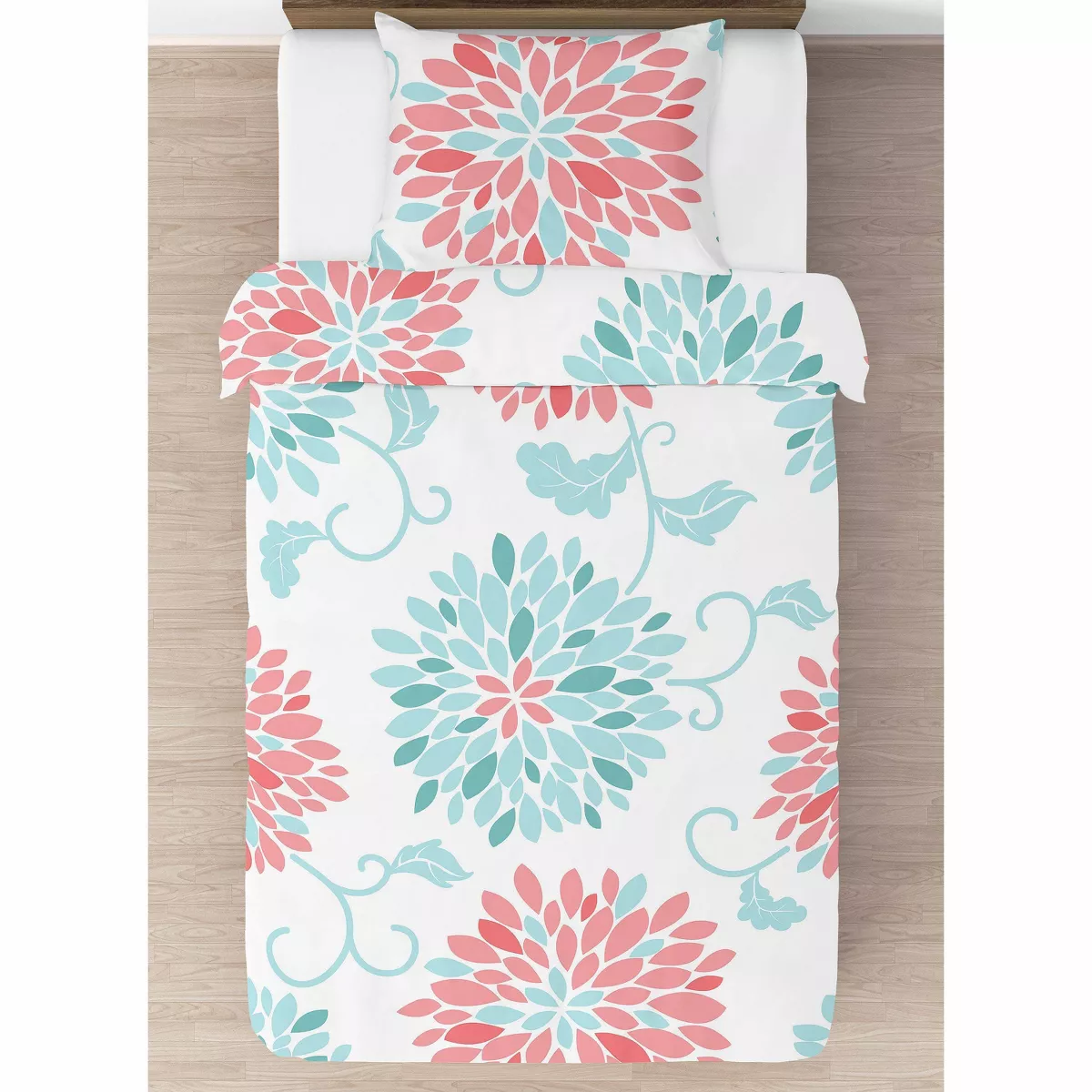 Coral & Turquoise Emma Comforter Set (Twin) - Sweet Jojo Designs