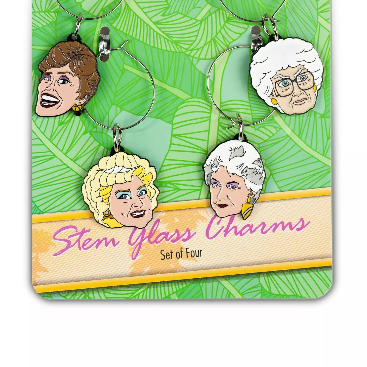 Just Funky Golden Girls Wine Charms, Set of 4