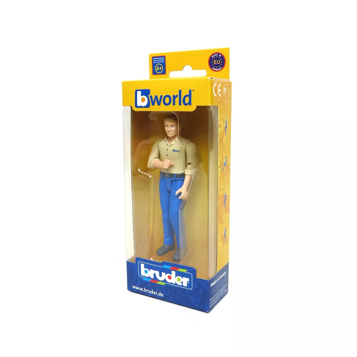 Bruder bworld Man with Tan Shirt and Blue Jeans Toy Figure
