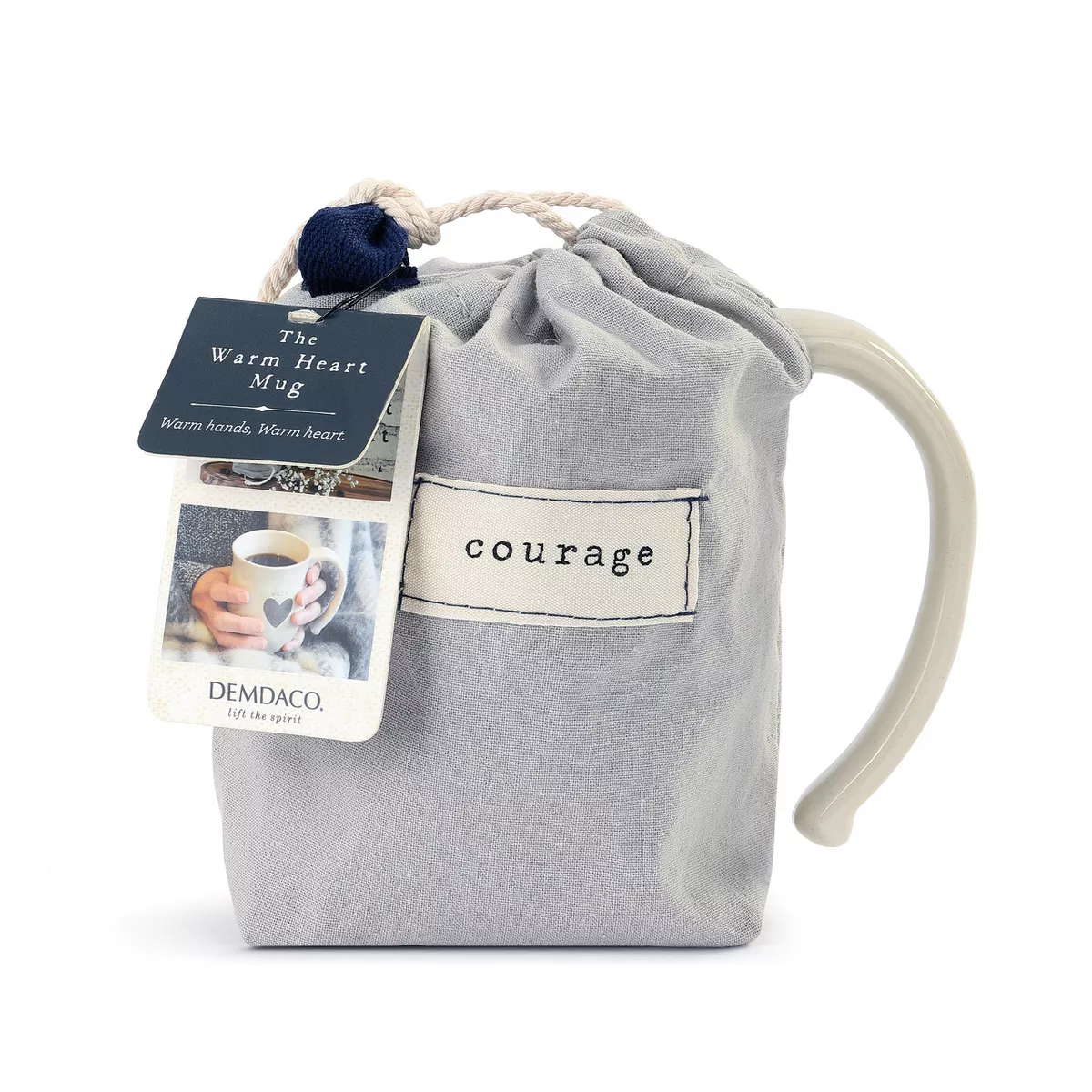 DEMDACO Brave Heart Mug 12 ounce - White