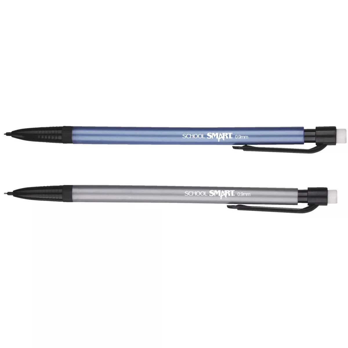 School Smart Mechanical Pencil with Eraser, 0.9 mm Tip, No 2 Lead, Assorted Colors, pk of 50