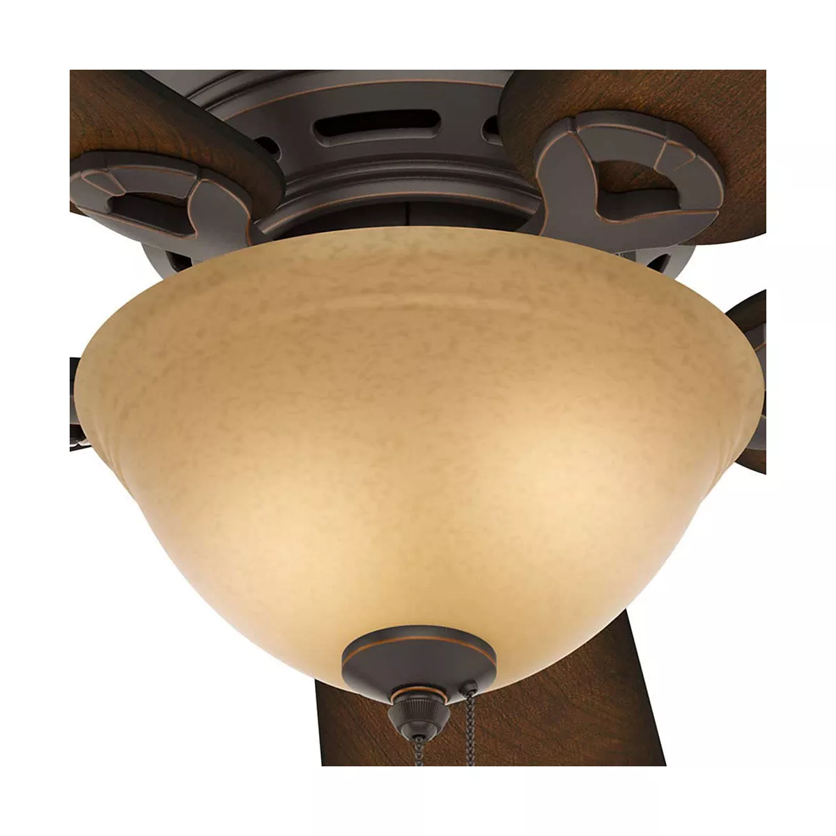 Hunter Fan Company 51023 Conroy Low Profile 42 Inch 5 Blade Ceiling Fan with 2 Energy Efficient 6.5 Watt LED Light Bulbs, Onyx Bengal