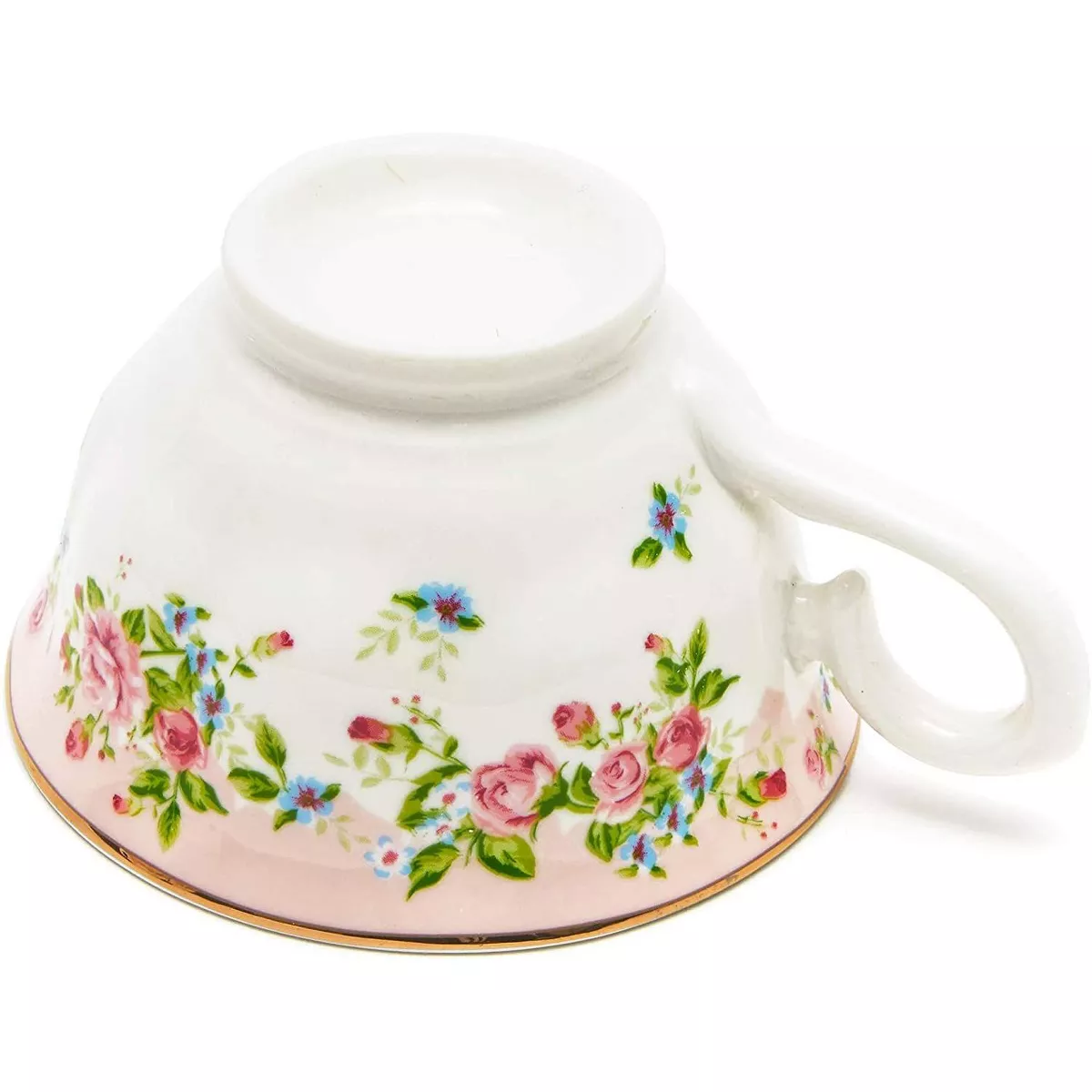 Sparkle and Bash 12 Pack 6 Tea Cups 6 Saucers for Tea Party, 2 Vintage Floral Designs (8 oz)