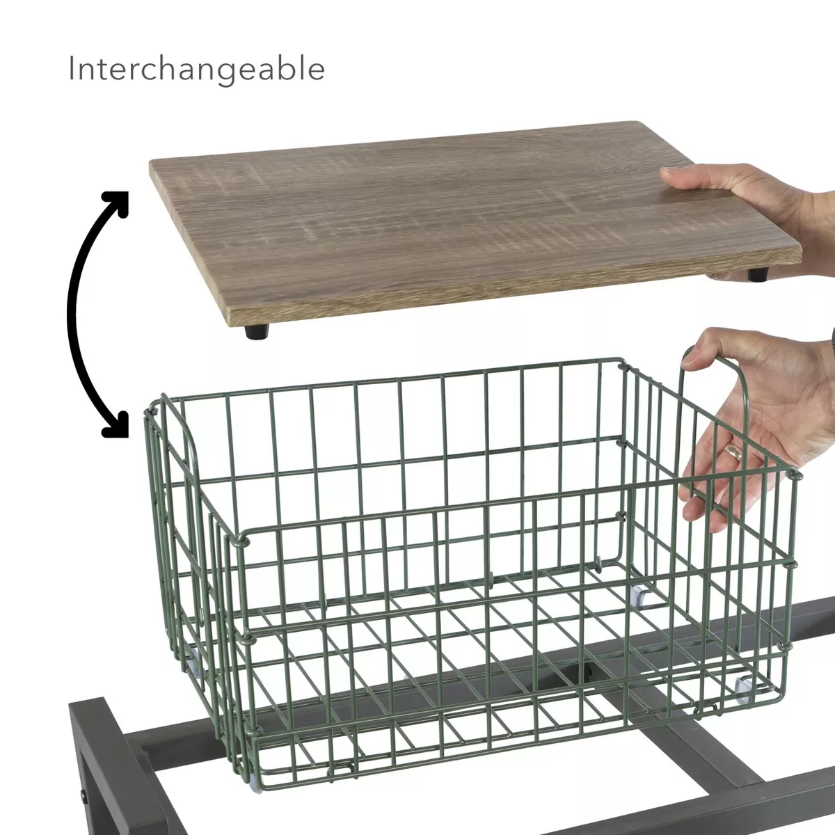 Cart System with wheels 3 Tier Green - Atlantic