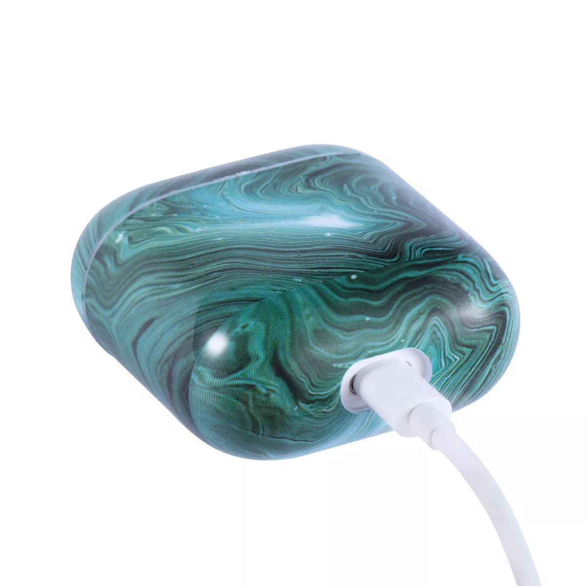 Insten Marble Case for Airpods 1 & 2, Glossy Pattern Soft TPU Skin Cover Charging Case, Green