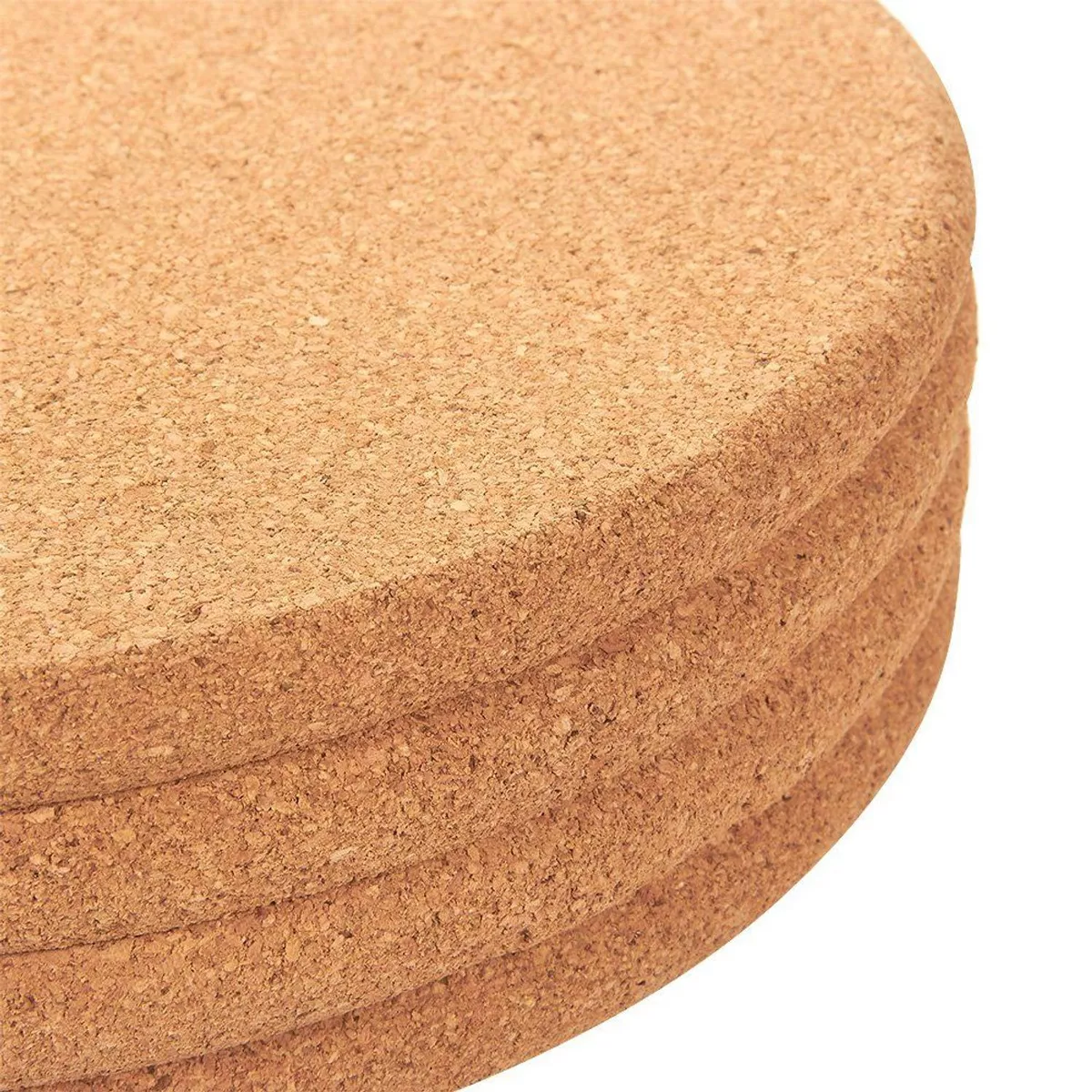 4-Pack Cork Trivet Set - Round Corkboard Placemats Kitchen Hot Pads for Hot Pots, Pans, and Kettles, 9 X 9 X 0.5 inches