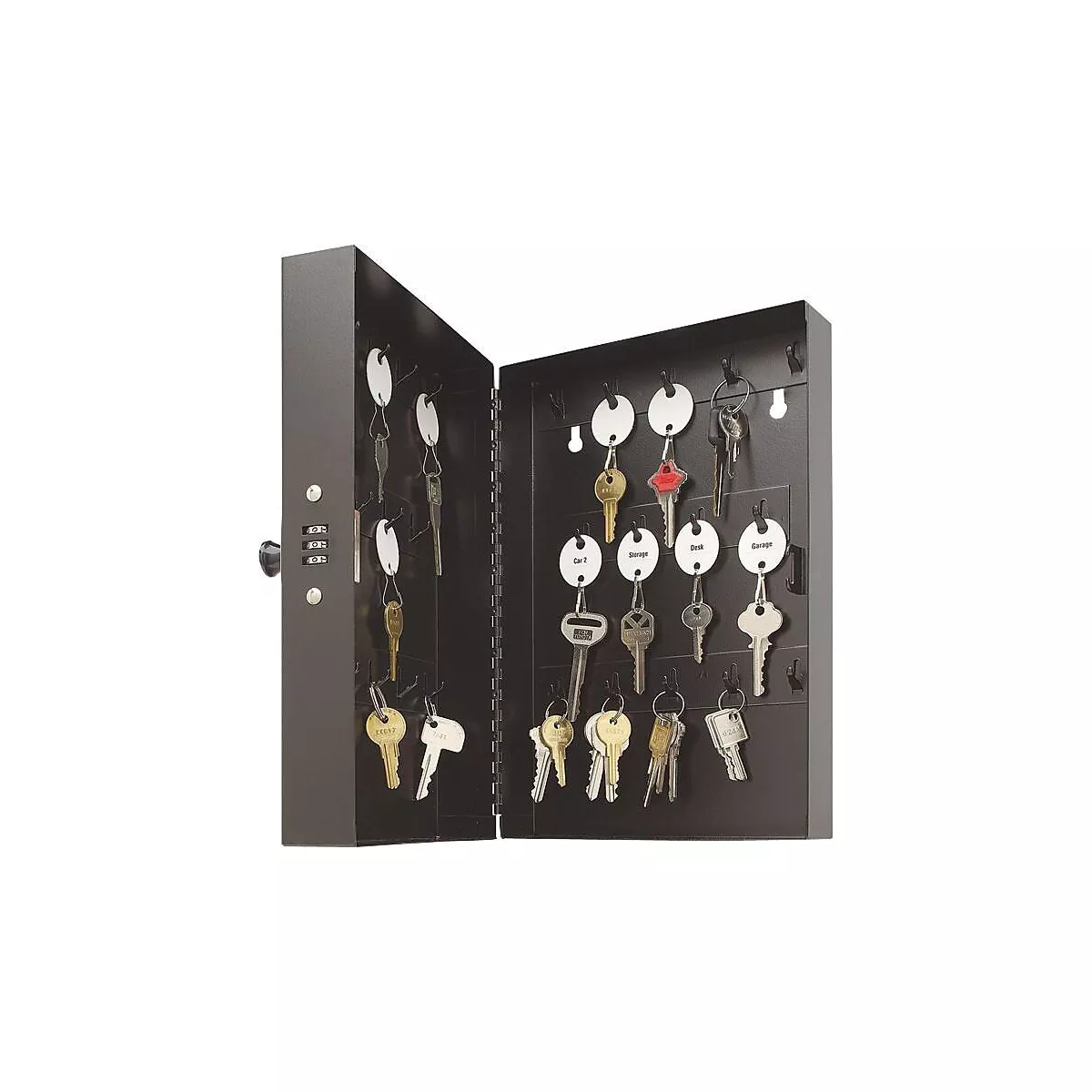 SteelMaster Hook-Style Key Cabinet 28-Key Steel Black 7-3/4