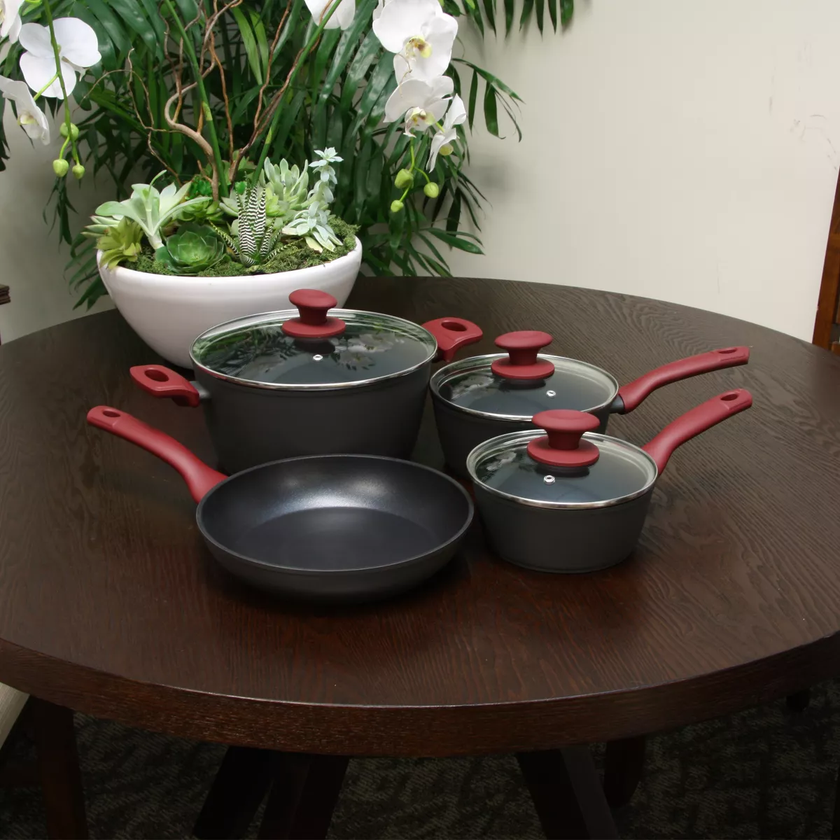 Gibson Home Marengo 7 piece Forged Aluminum Nonstick Cookware Set