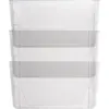 Lorell Wall File Pockets 13-1/8"x4-1/4"x14-3/4" 3/PK Clear 60001