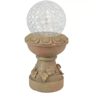 Sunnydaze Vintage Vine and Leaf Indoor/Outdoor Column-Style Gazing Globe Stand for Stemless Gazing Globes - 12