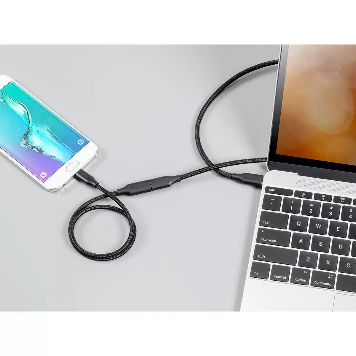 Monoprice USB 2.0 Cable - 1.5 Feet - Black | USB Type-C Female to Micro Type-B - Palette Series