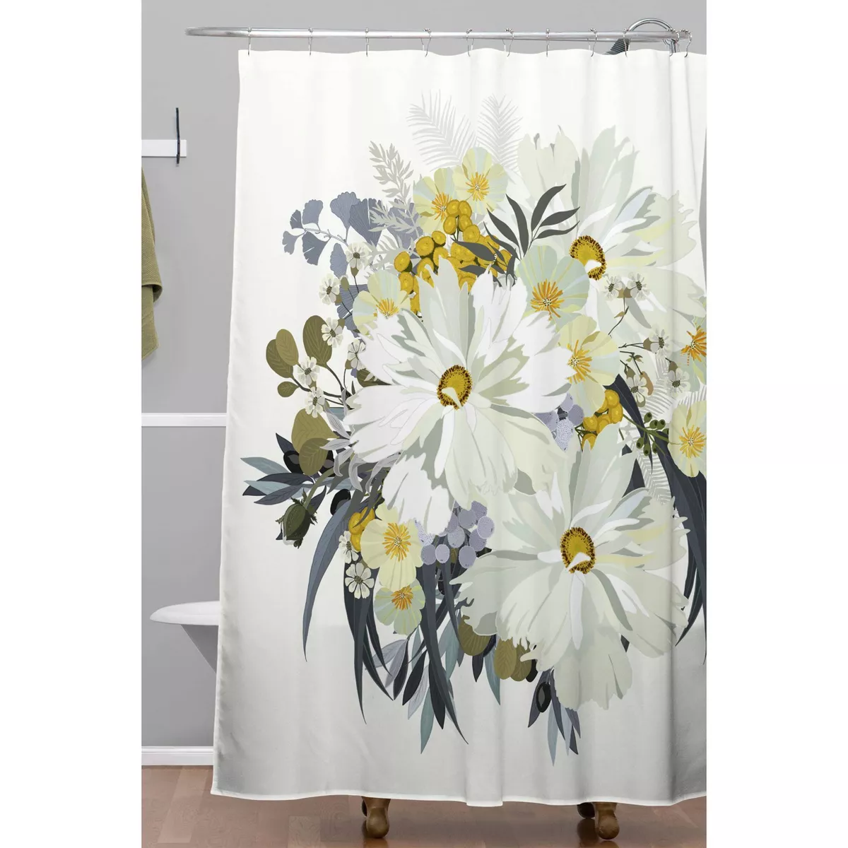 Iveta Abolina Cecelia Shower Curtain White - Deny Designs
