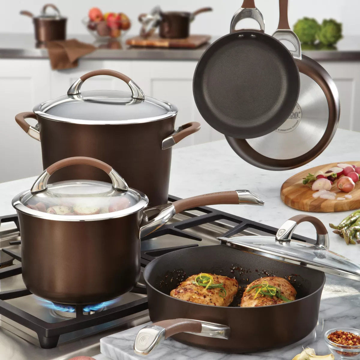 Circulon Symmetry 11 Piece Cookware Set - Chocolate