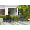 Veronica 2pk Deluxe Patio Stacking Sofa Sling Chairs - Black - Amazonia