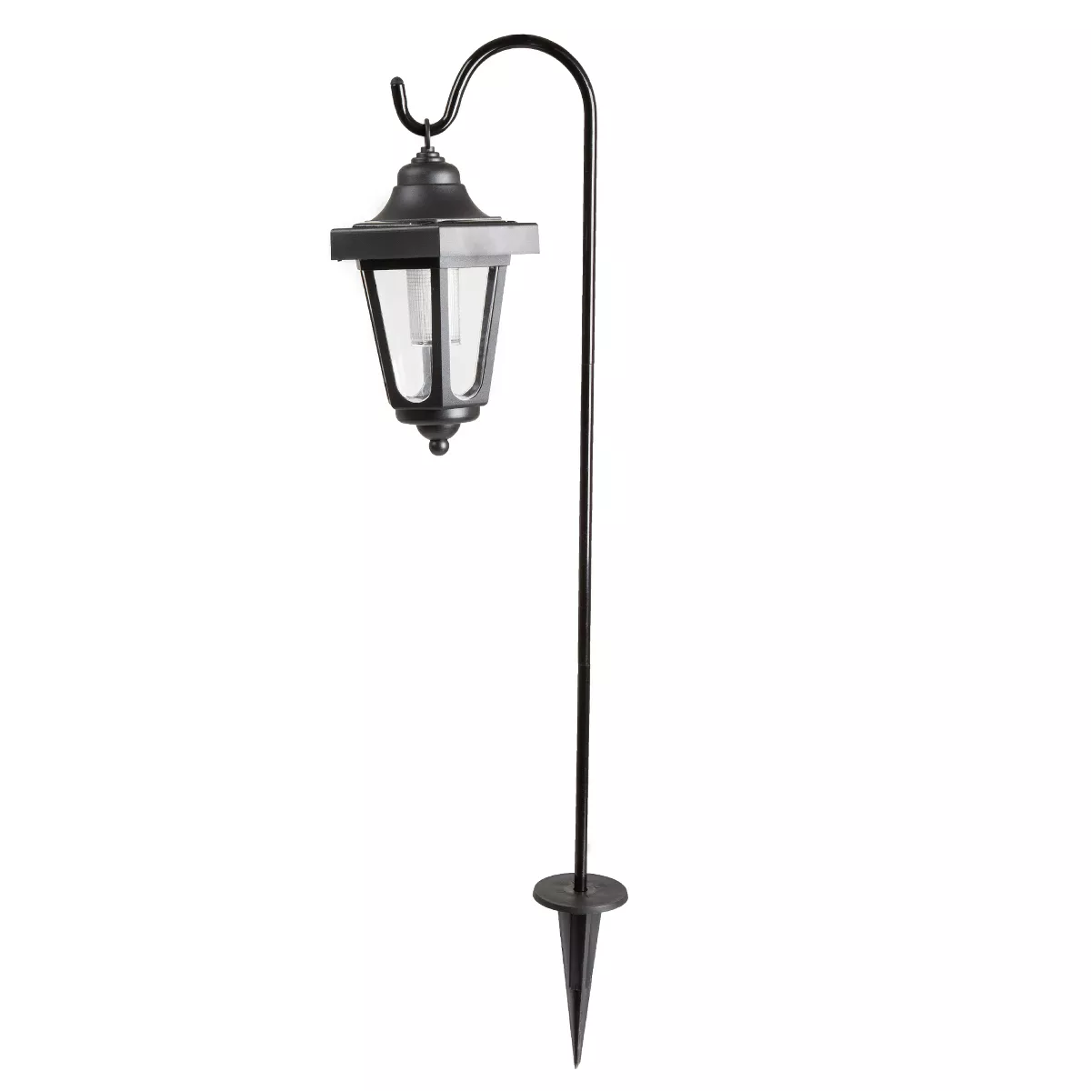 Pure Garden Solar 10" LED Hanging Coach Outdoor Lantern - Black - Set of 2