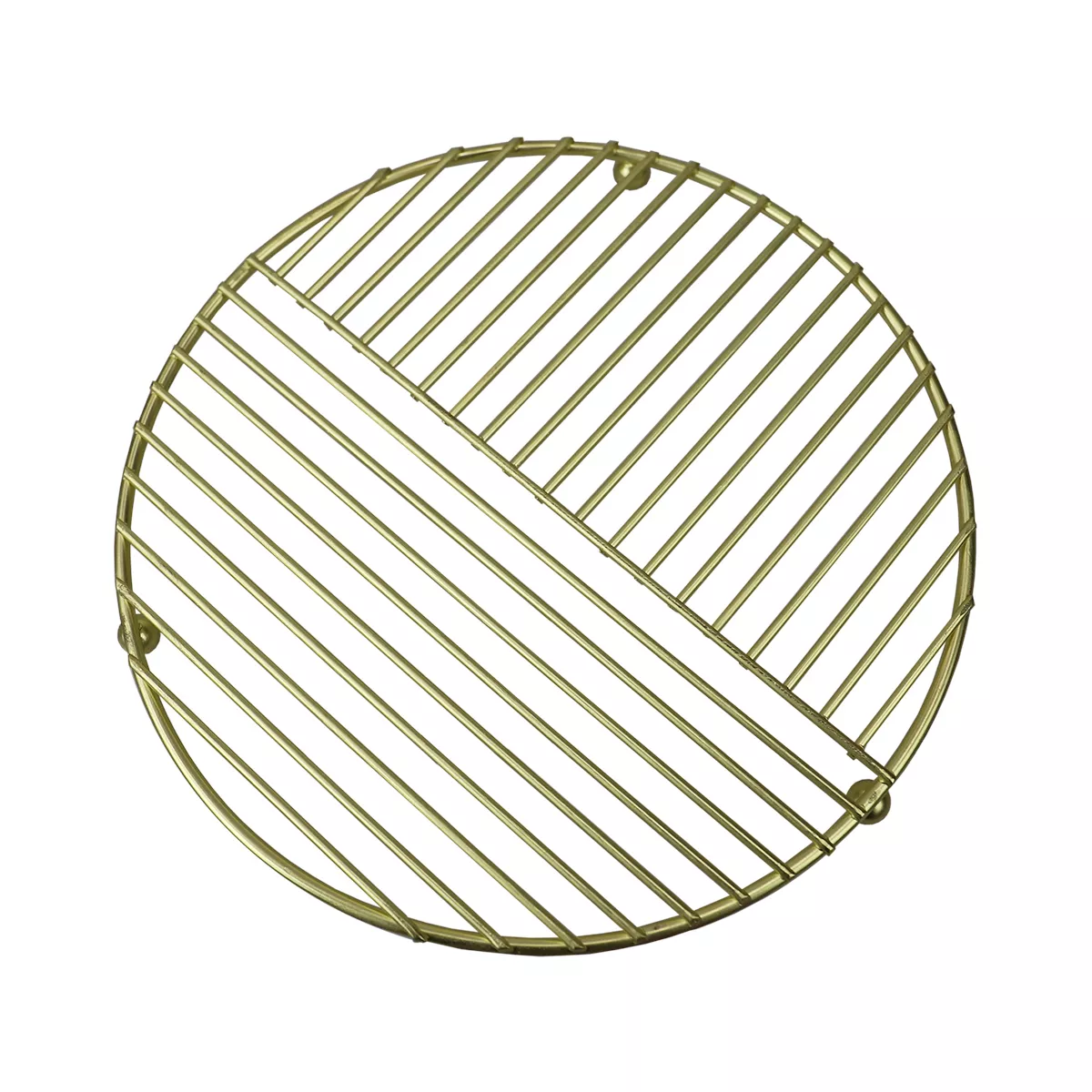 Home Basics Halo Round Steel Trivet, Gold