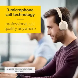 Jabra Evolve2 65 USB-C UC Mono with Charging Stand - Beige Wireless Headset / Music Headphones