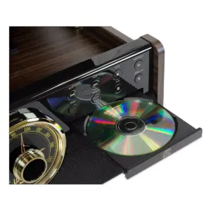 Victrola 7-in-1 Wood Empire Bluetooth Record Player with 3-Speed Turntable, CD, Cassette Player and Radio (Manufacturer Refurbished)
