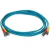 Monoprice Fiber Optic Cable - 3 Meter - Aqua | ST to ST, OM3, 50/125 Type, Multi Mode, 10Gb, Duplex