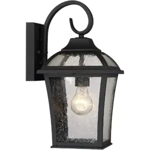 John Timberland Traditional Outdoor Wall Lights Fixture Set of 2 Carriage Style Textured Black 15