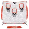 GoSports 8 X 8 Foot Foldable Reinforced Steel Bow Frame 3 Pocket Quarterback Accuracy Football Training Net with Portable Carrying Bag