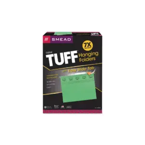 Smead Tuff Hanging Folder with Easy Slide Tab Letter Green 18/Pack 64042
