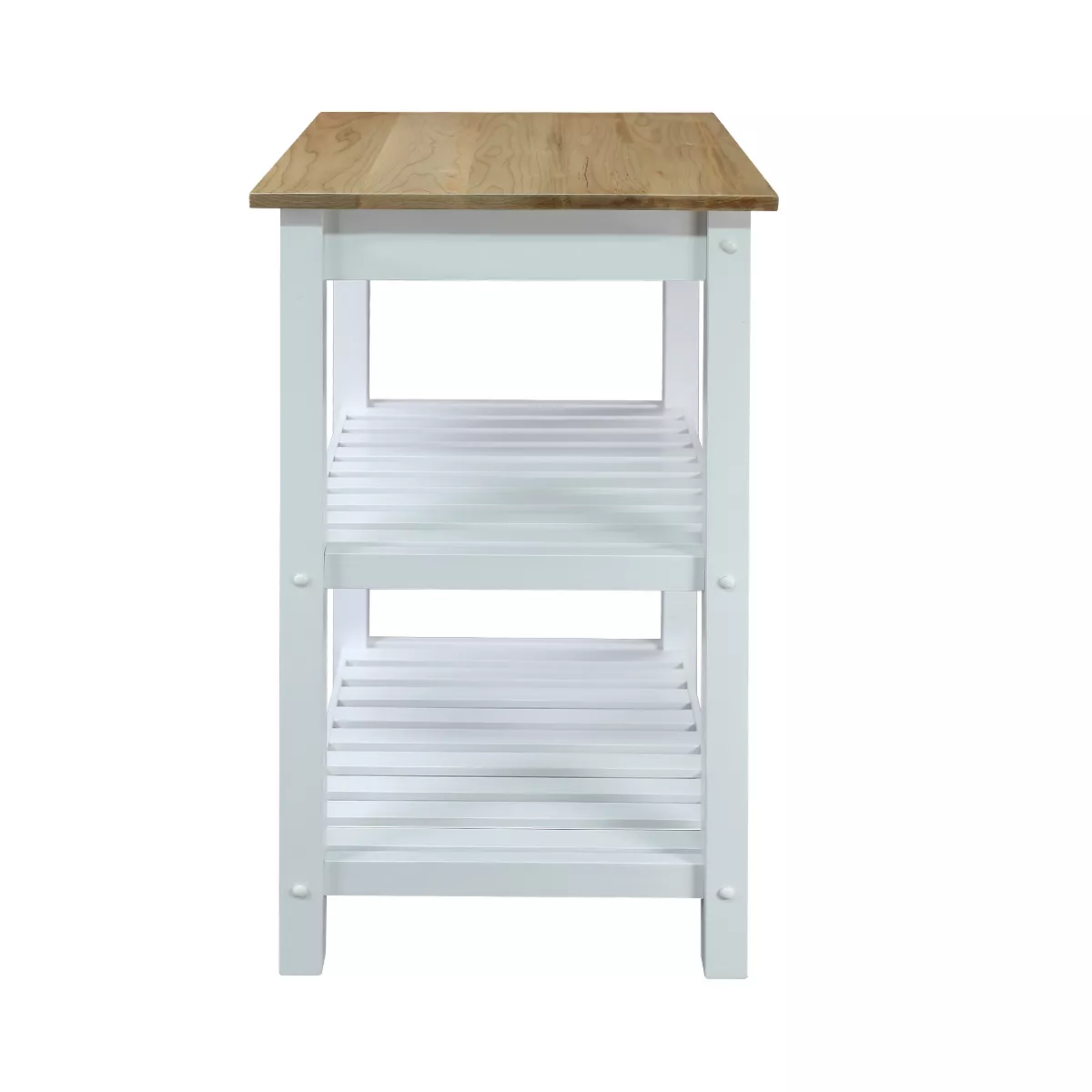 Sunrise Kitchen Island with American Maple Top White/Natural - Flora Home