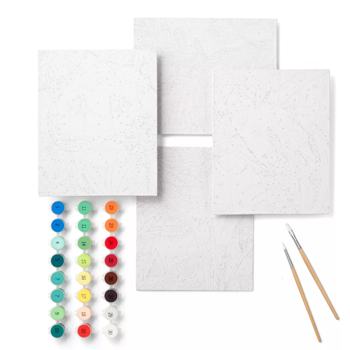 4pk Paint-By-Number Canvas Board Kit Jungle - Mondo Llama™