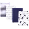 Hudson Baby Infant Cotton Flannel Burp Cloths 4pk, Moon, One Size