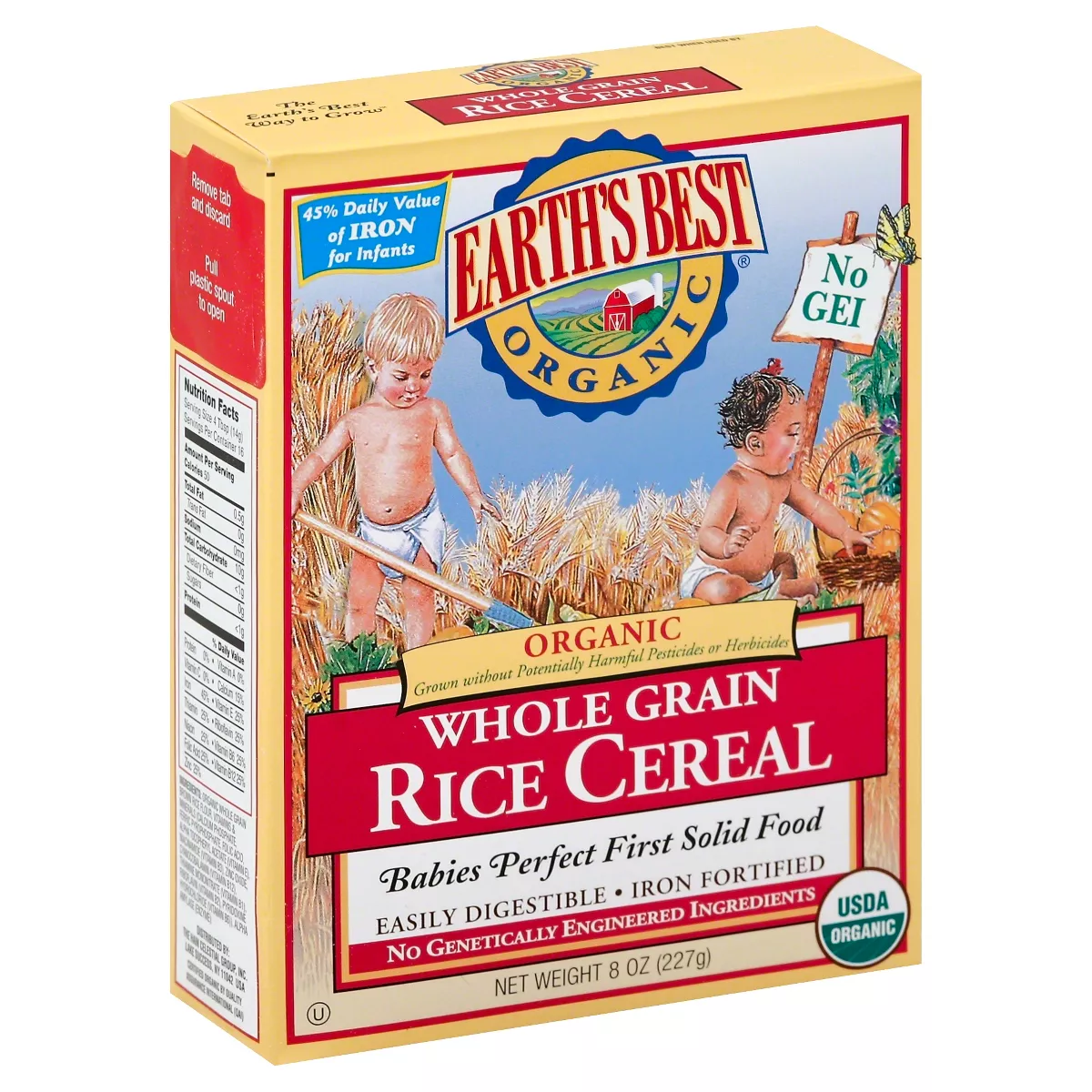 Earth's Best Organic Whole Grain Rice Baby Cereal - 8oz