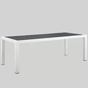 Stance 7pc Outdoor Patio Aluminum Dining Set - White/Navy - Modway