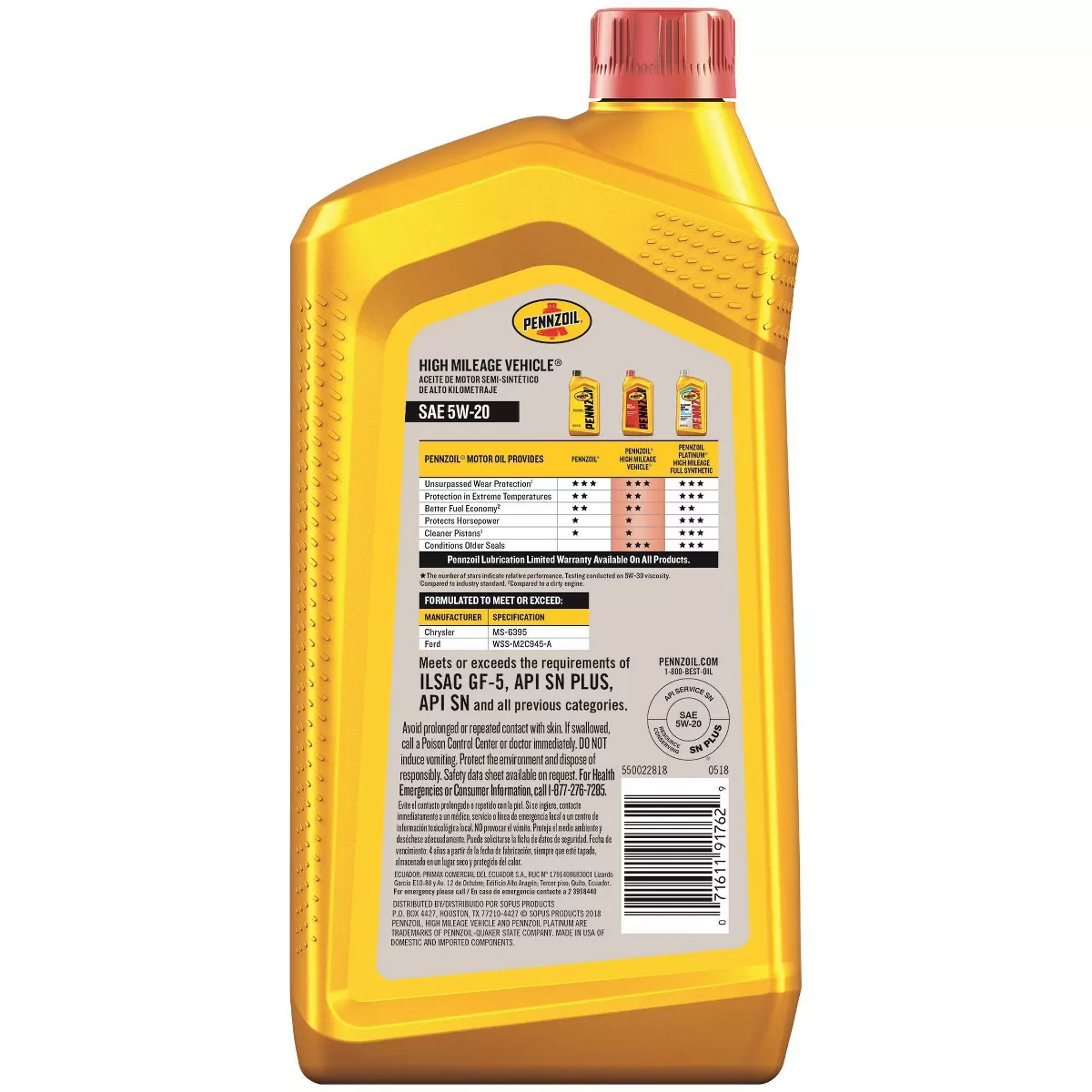 Pennzoil High Mileage 5W-20