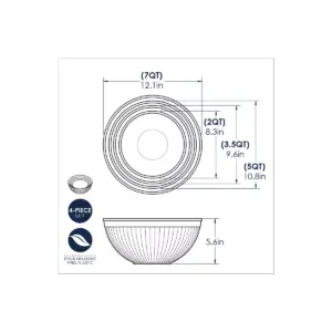 Nordic Ware 4 Piece Prep & Serve Mixing Bowl Set