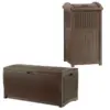 Suncast Trash Hideaway Outdoor Garbage & Outdoor Patio Storage Deck Box