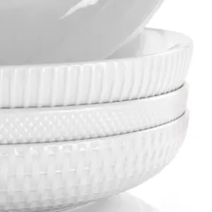 20oz 4pk Porcelain Esme Assorted Bowls White - Elama